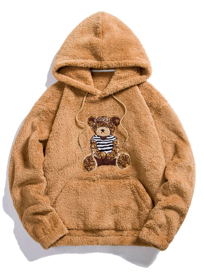 Beren Geborduurde Patch Teddy Hoodie