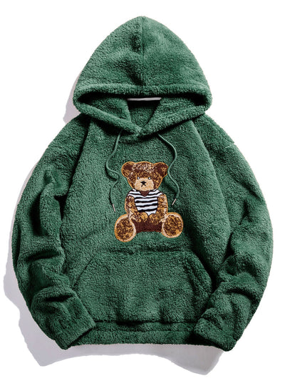 Beren Geborduurde Patch Teddy Hoodie