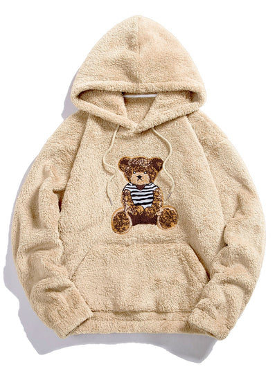 Beren Geborduurde Patch Teddy Hoodie