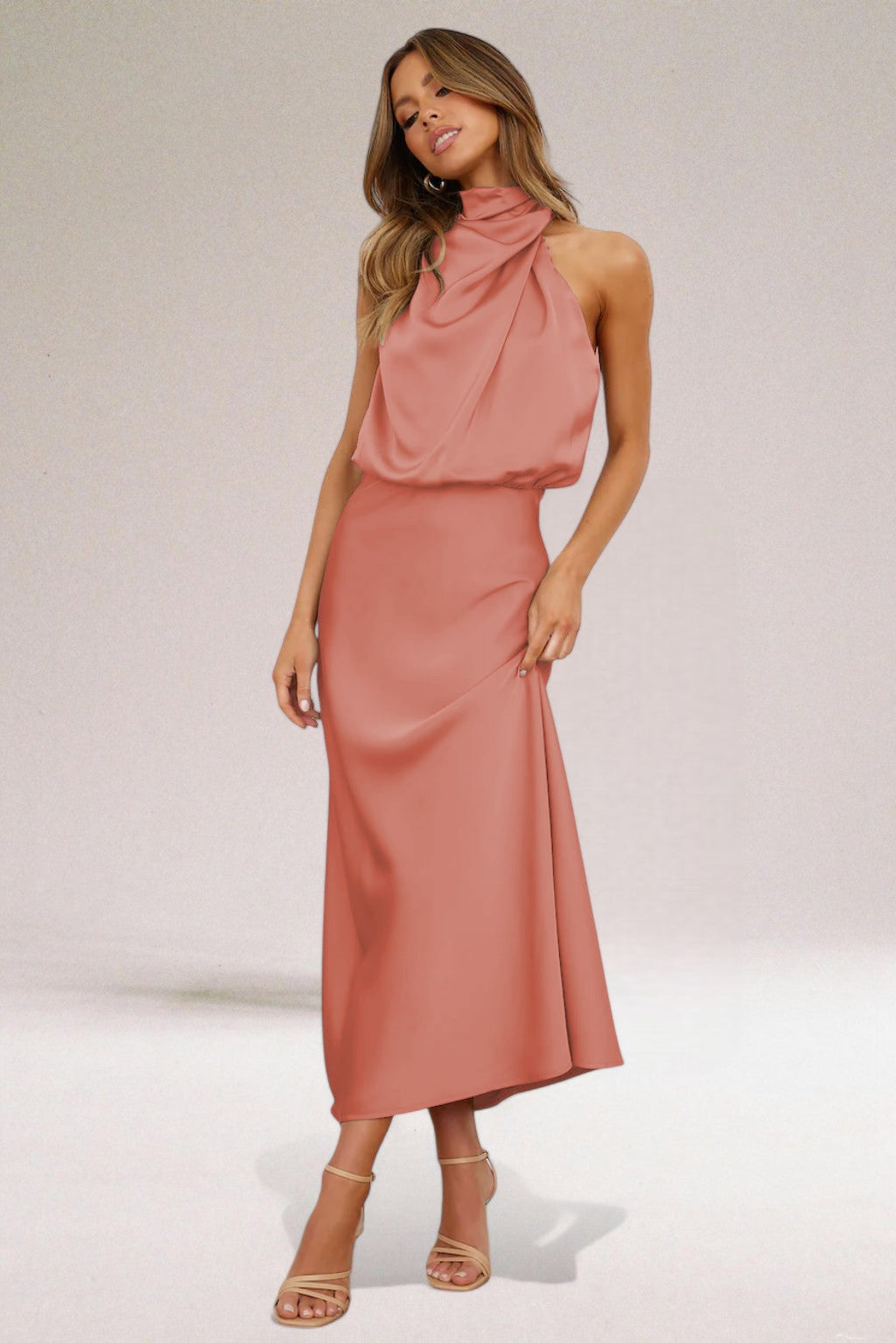 VALENTINA | Elegant Satin Dress with Refined Details