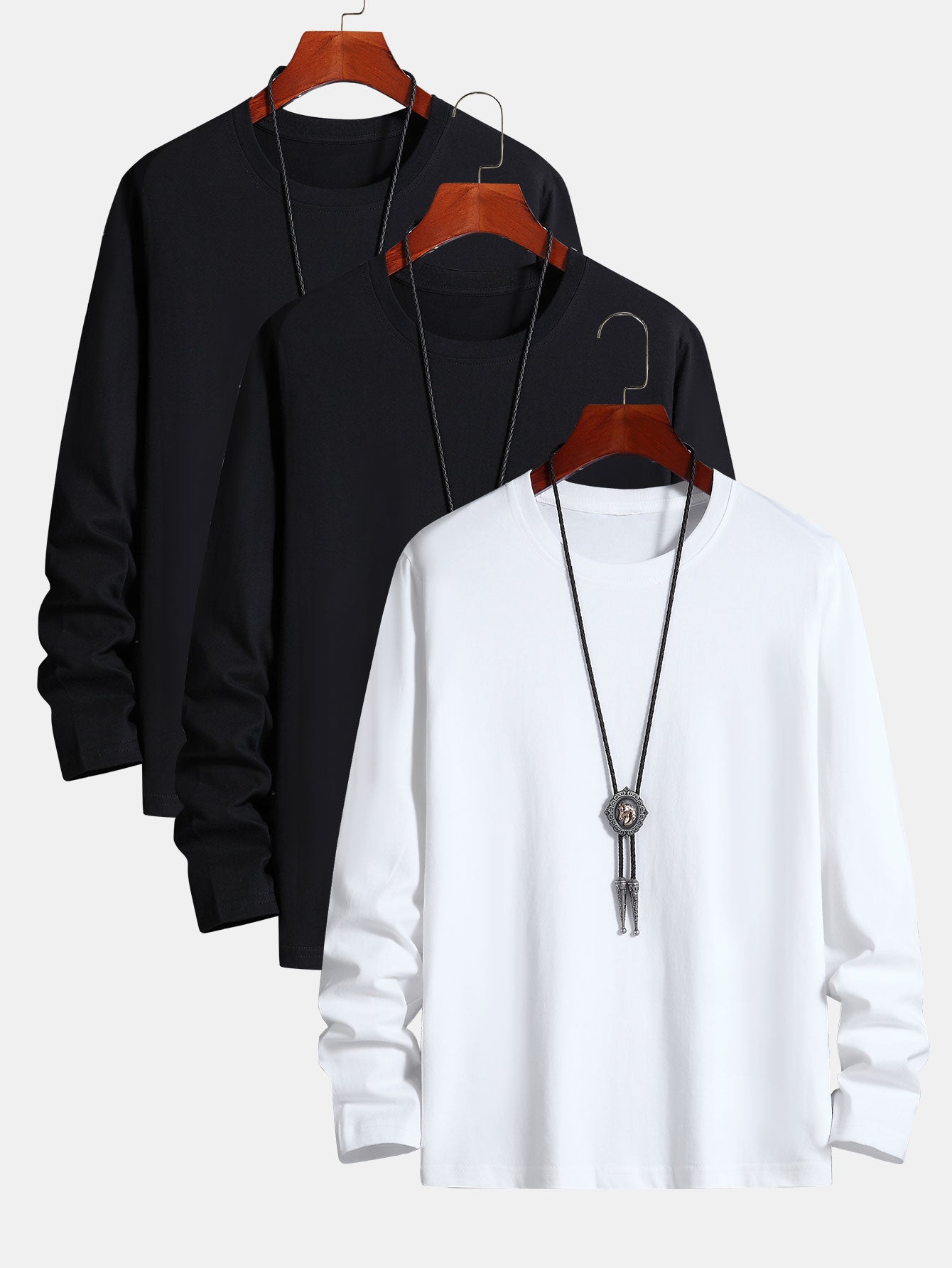 3 Stuks Basis Lange Mouwen Katoenen T-Shirt