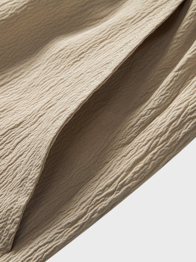 Wrinkle Textured Straight Leg Pants