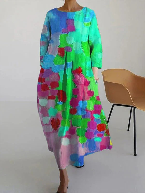 Women's Casual Oil Art Flory Print Dress