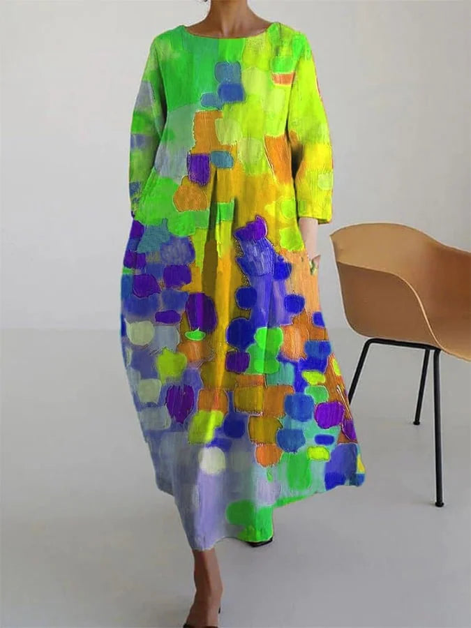 Women's Casual Oil Art Flory Print Dress
