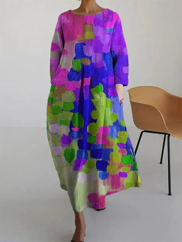 Women's Casual Oil Art Flory Print Dress