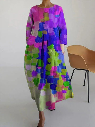 Women's Casual Oil Art Flory Print Dress