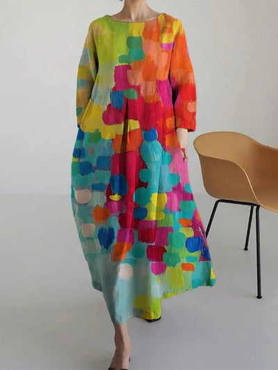 Women's Casual Oil Art Flory Print Dress