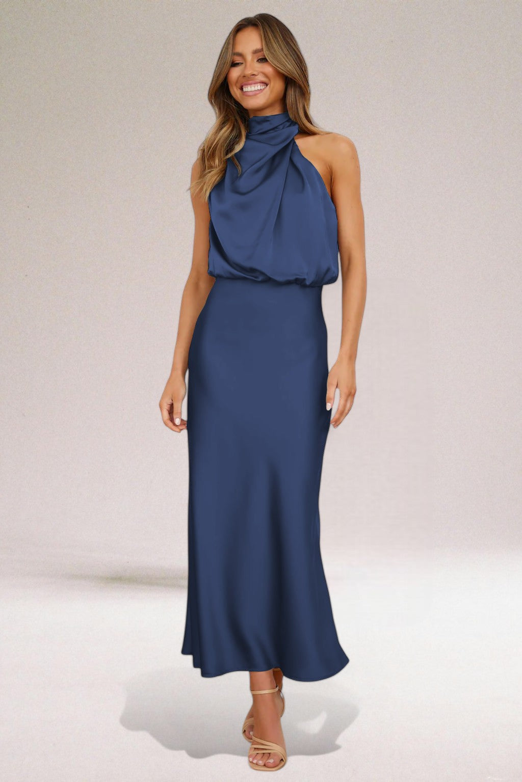 VALENTINA | Elegant Satin Dress with Refined Details