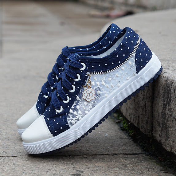 Liveli hollowed out denim mesh shoes breathable cloth shoes
