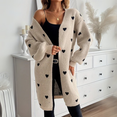 Julia - Strickjacke mit Herzmuster