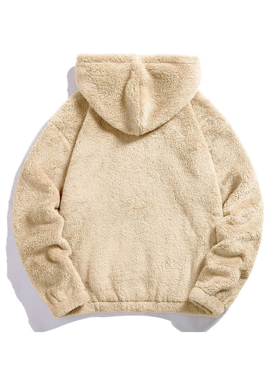 Beren Geborduurde Patch Teddy Hoodie & Teddy Joggingbroek
