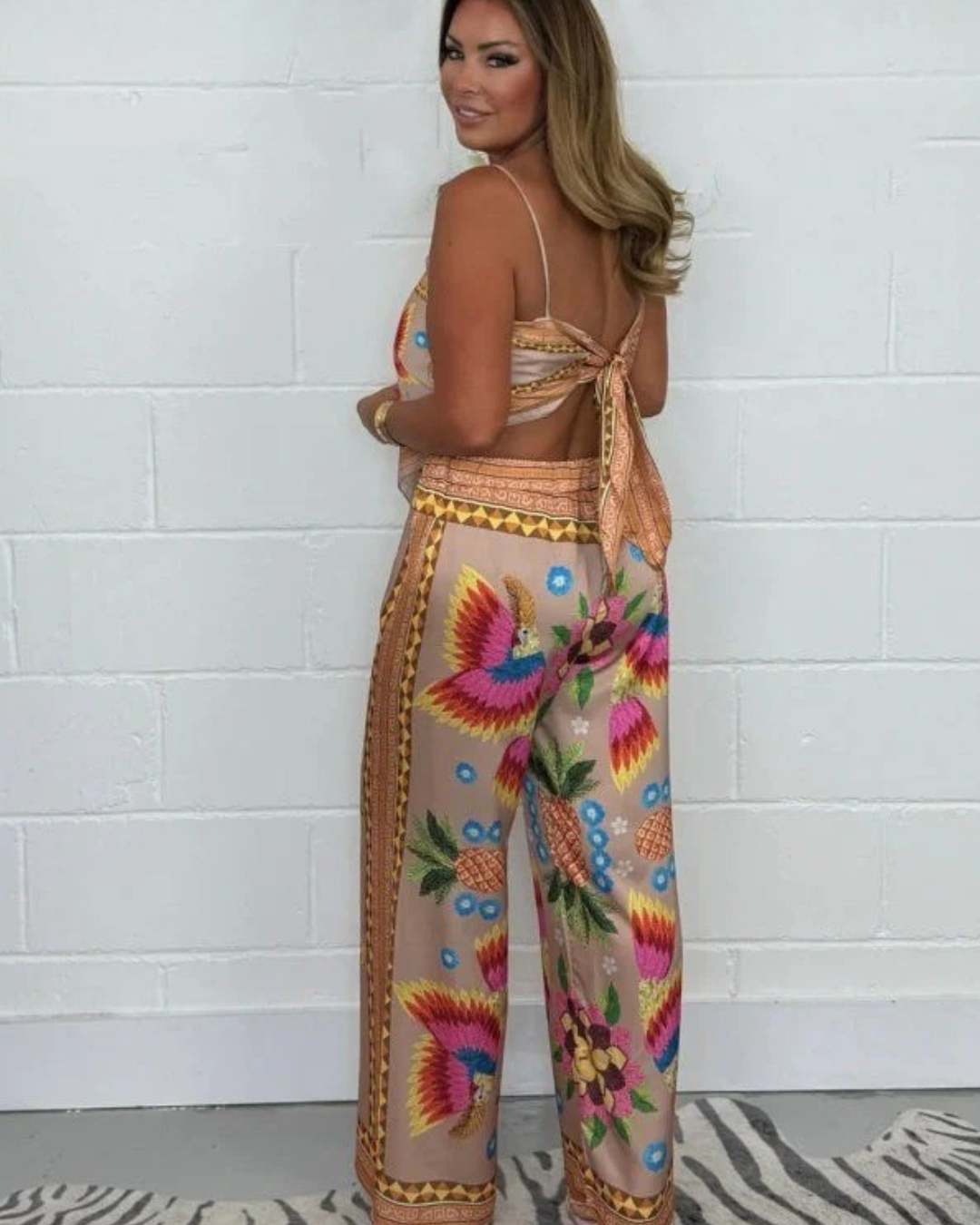 Long set with print for women