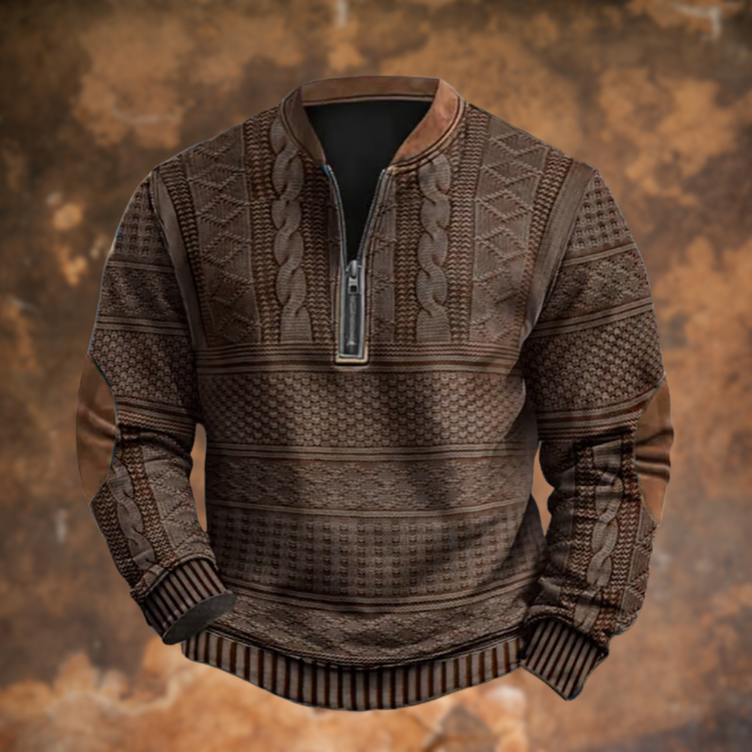 Anton – Knitted Sweater with Zipper Detail