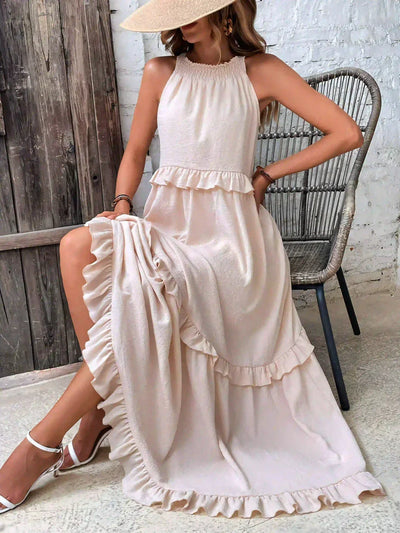 Sarah | Halter Ruffle Maxi Dress (Almost Sold Out)