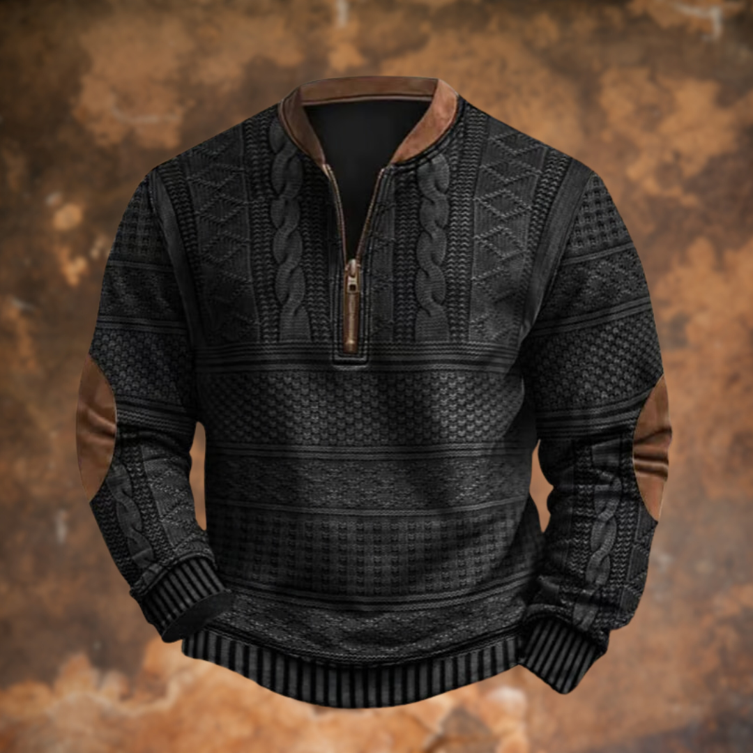 Anton – Knitted Sweater with Zipper Detail