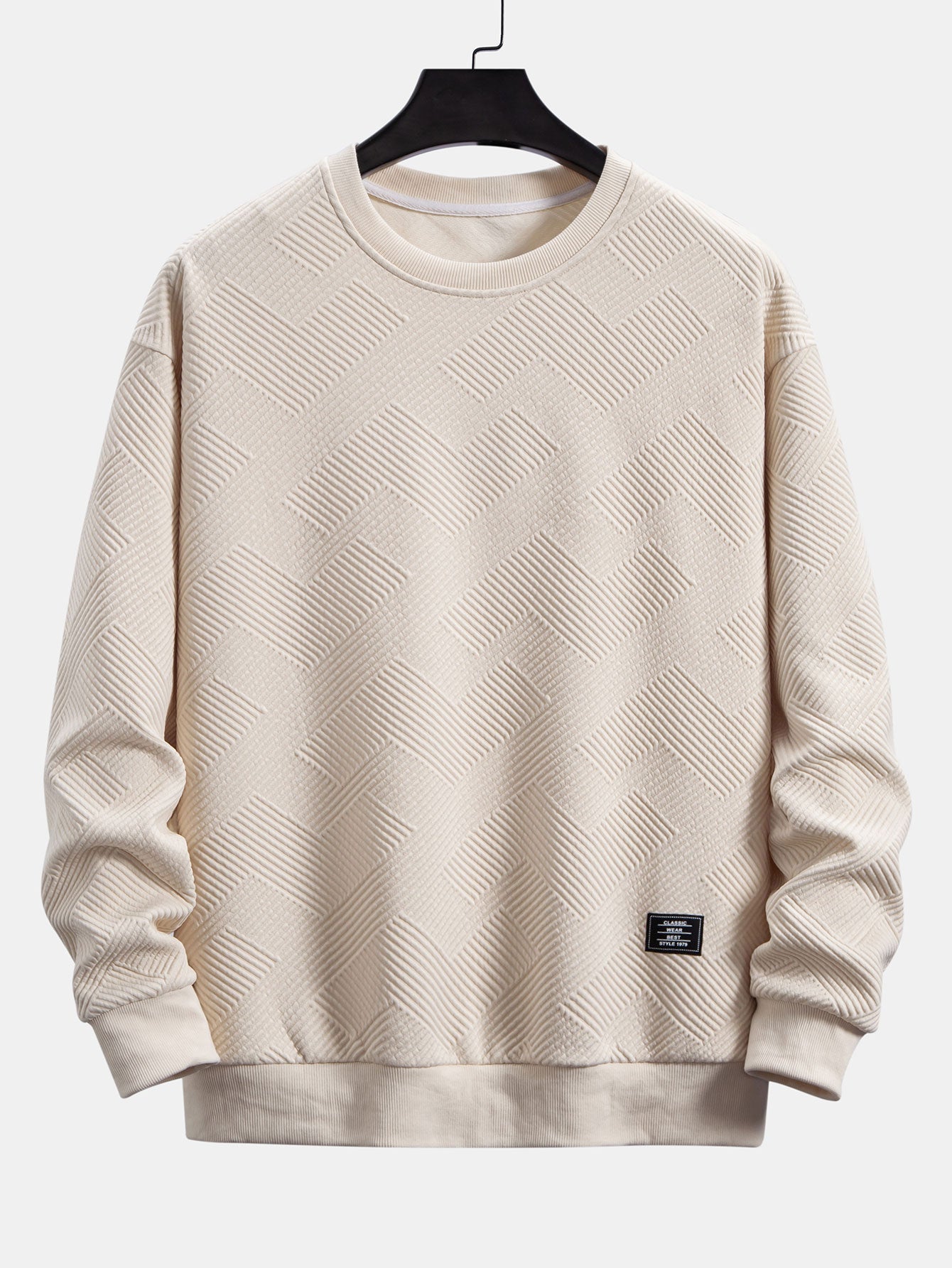 Relax Fit Geometric Striped Sweatshirt