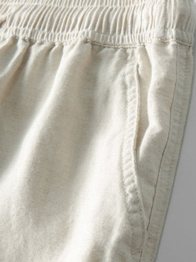 Short Sleeve Knitted Waffle Cuban Shirt & Straight Leg Linen Pants