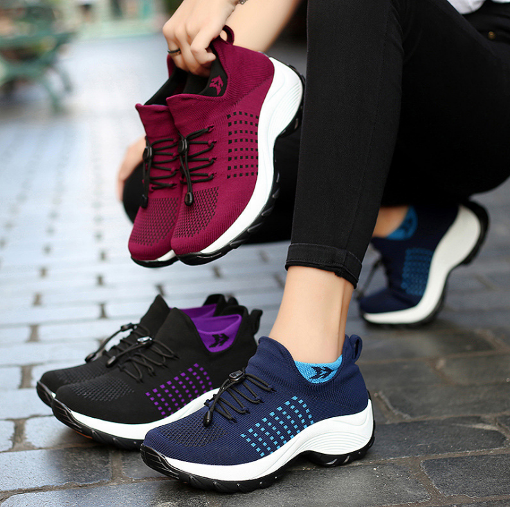 Liveli - Breathable Mesh Tenis Ladies Shoes for Sock Sneakers