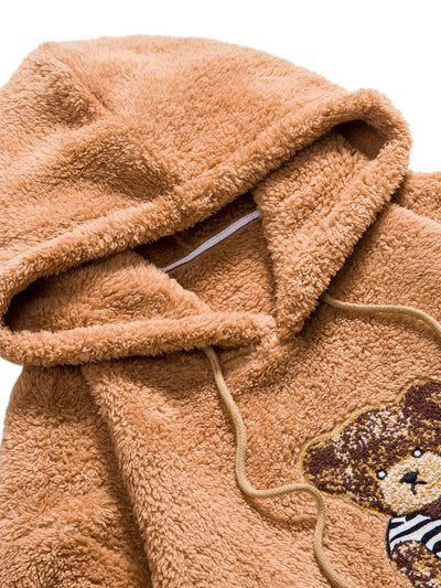 Beren Geborduurde Patch Teddy Hoodie