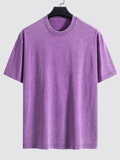 Basis Gewassen Versleten Drop Shoulder Oversized T-Shirt