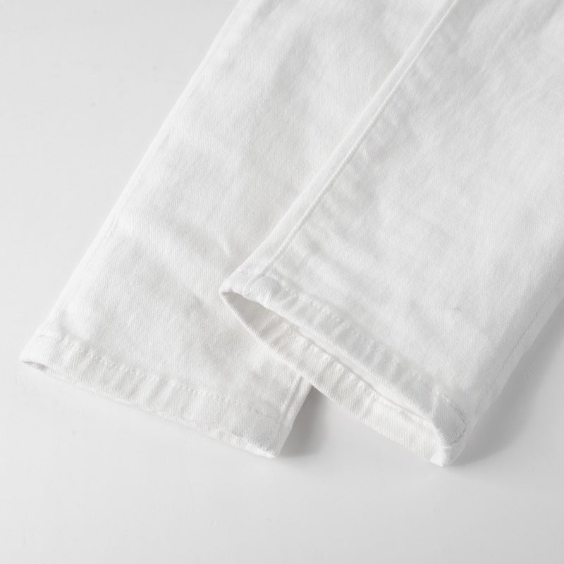 Vaqueros desgastados color blanco ártico