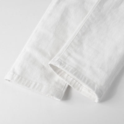 Vaqueros desgastados color blanco ártico