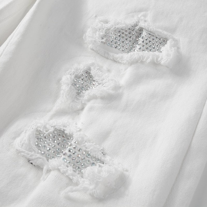 Vaqueros desgastados color blanco ártico