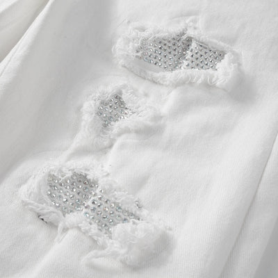 Vaqueros desgastados color blanco ártico