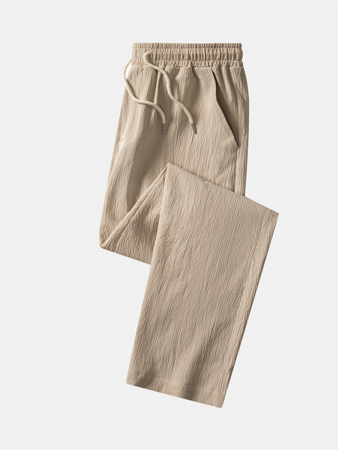 Wrinkle Textured Straight Leg Pants
