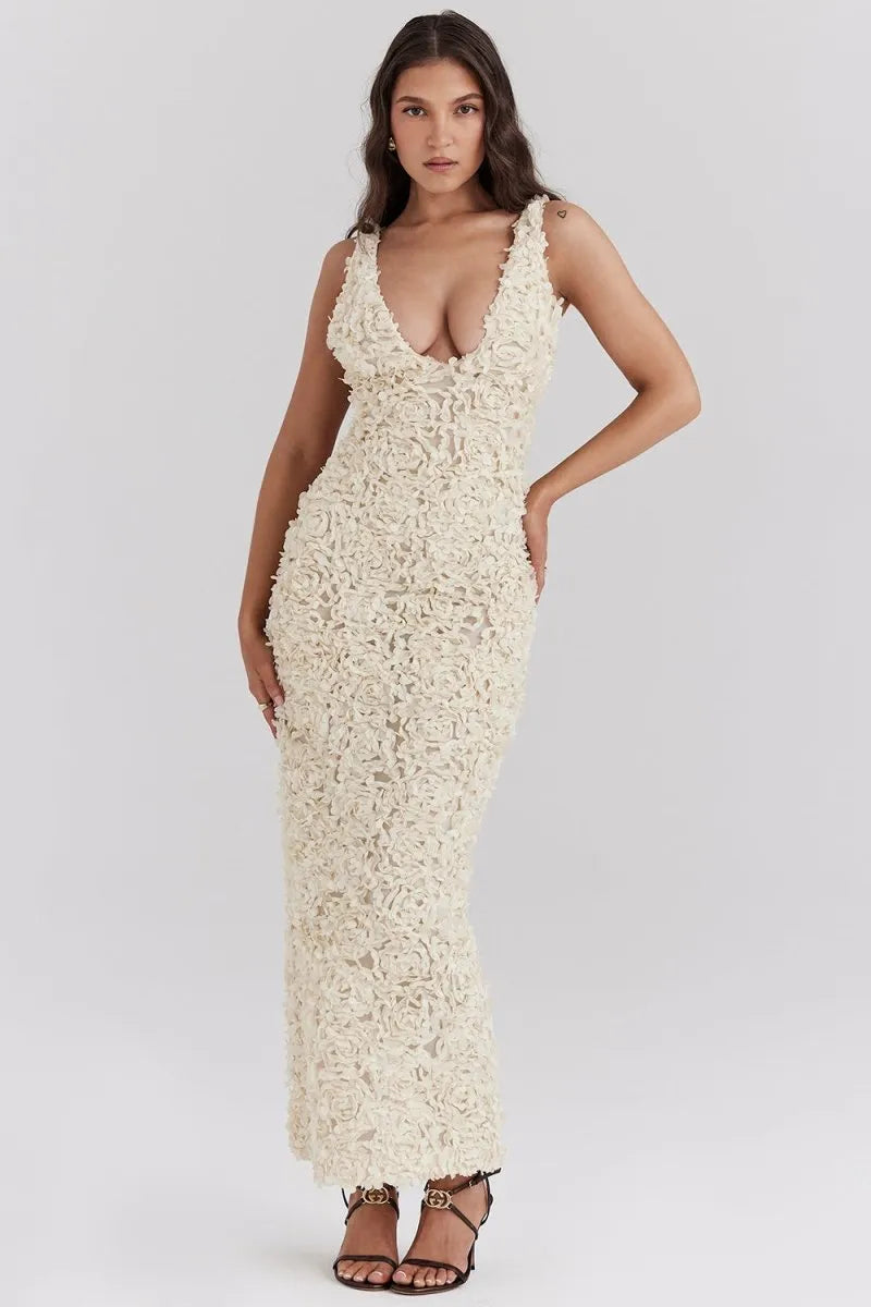Arelith™ | Glamour A-Lijn Bloemen Maxi Jurk