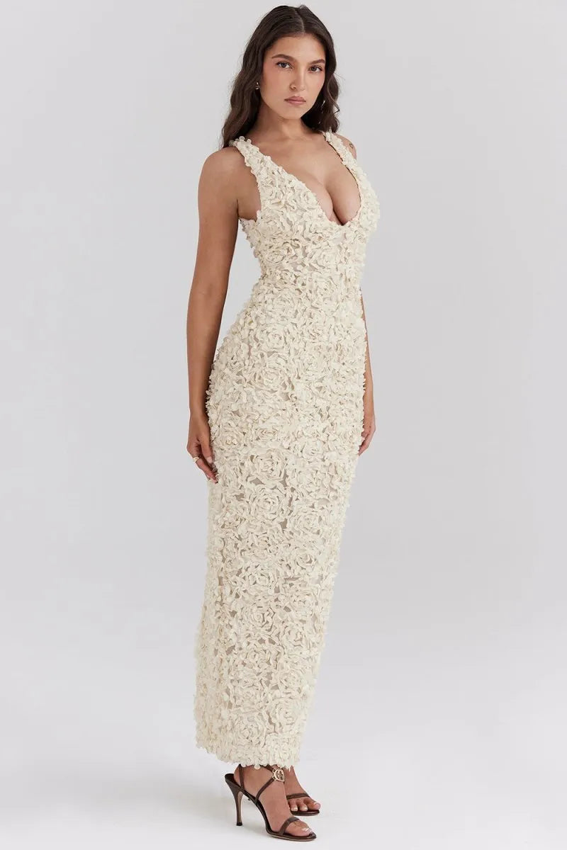 Arelith™ | Glamour A-Lijn Bloemen Maxi Jurk