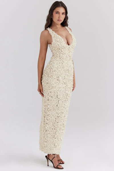 Arelith™ | Glamour A-Lijn Bloemen Maxi Jurk