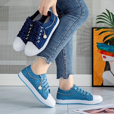 Liveli hollowed out denim mesh shoes breathable cloth shoes