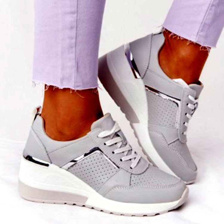 Liveli Wedge casual shoes with straps and mesh sneakers