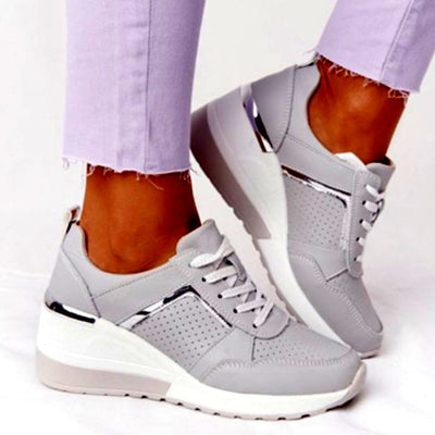 Liveli Wedge casual shoes with straps and mesh sneakers