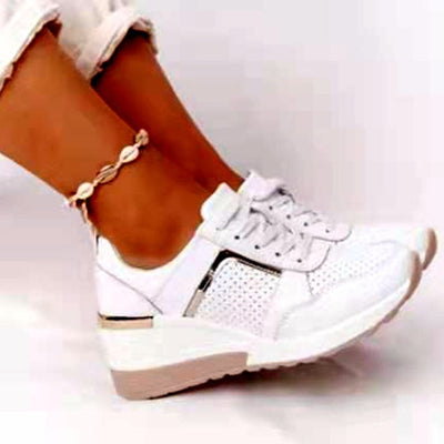 Liveli Wedge casual shoes with straps and mesh sneakers