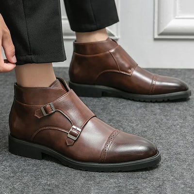 Henry | Double Monk Shoes in Faux Leather