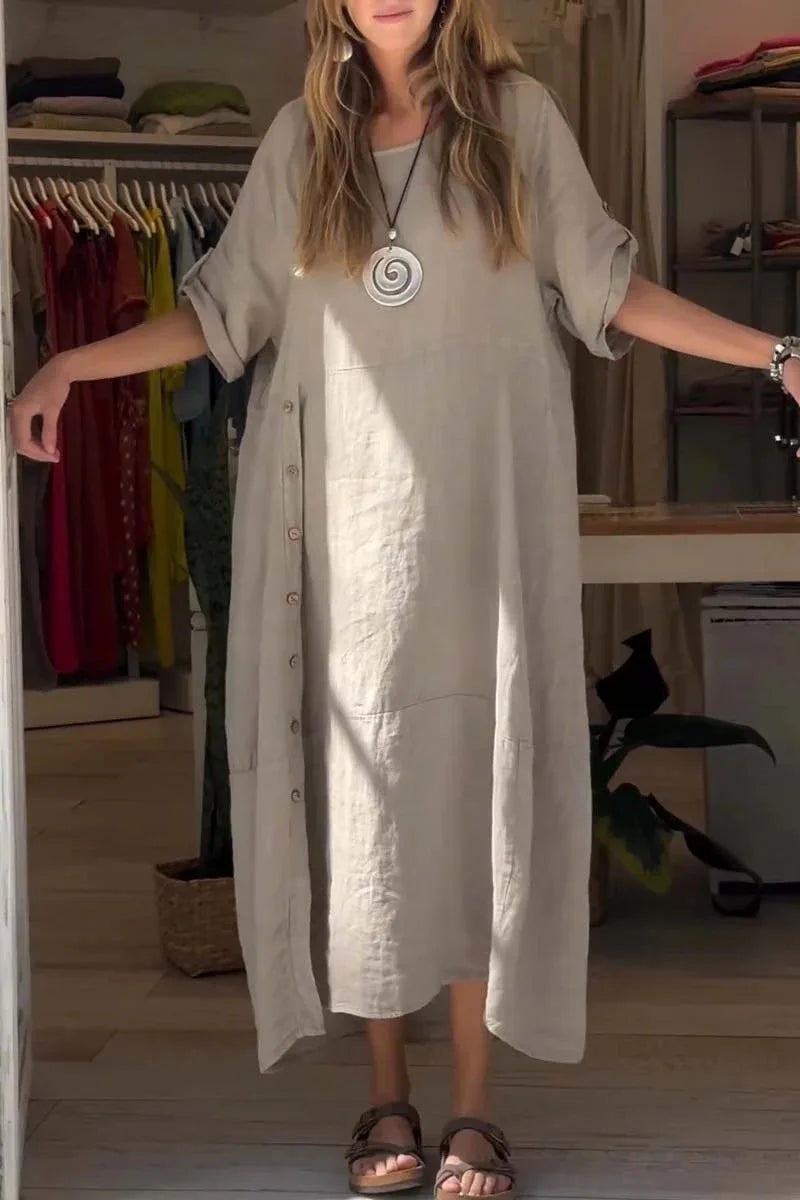 SELENA | Robe élégante et décontractée à boutons