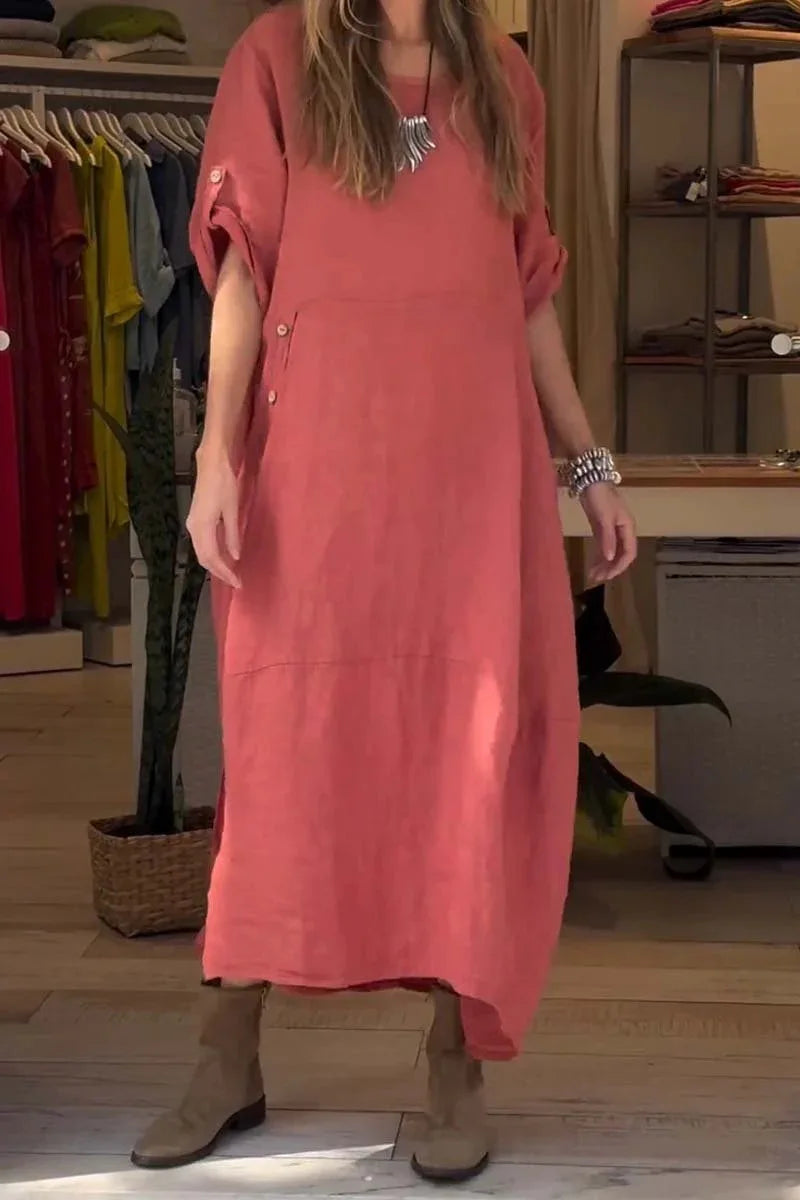SELENA | Robe élégante et décontractée à boutons