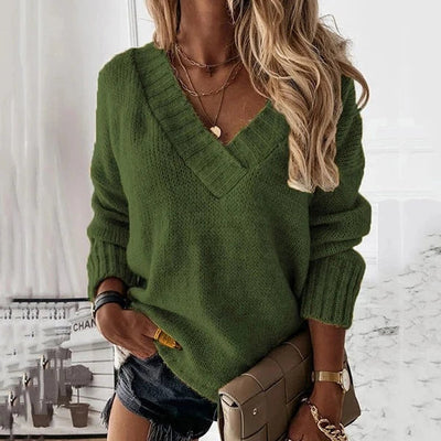 Jane – Gemütlicher Pullover mit V-Ausschnitt