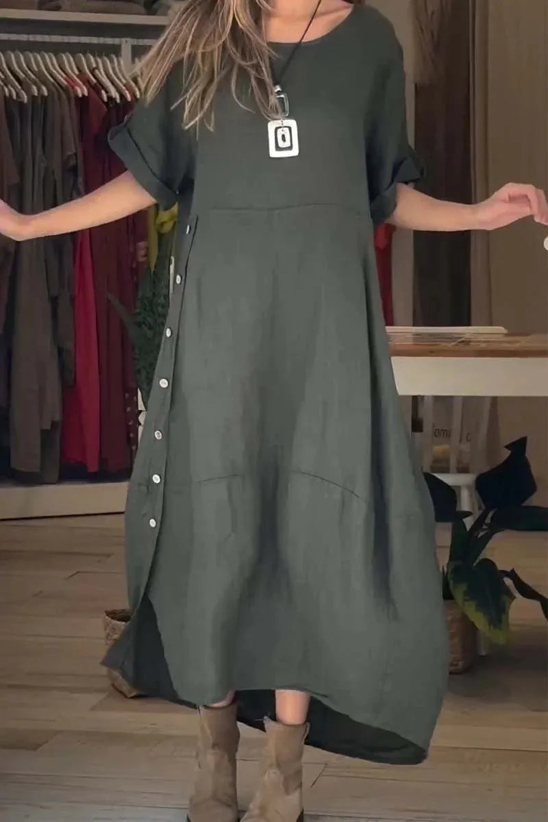 SELENA | Robe élégante et décontractée à boutons