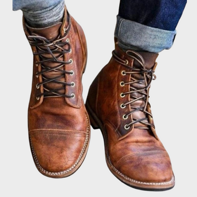 Lucas | Synthetic Leather Ankle Boots