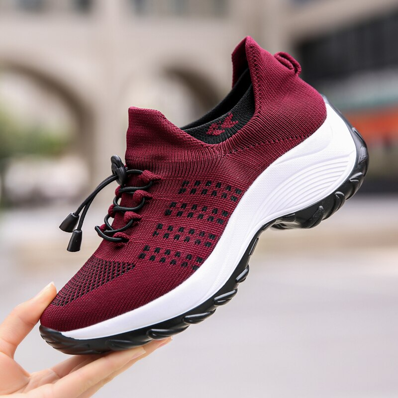 Liveli - Breathable Mesh Tenis Ladies Shoes for Sock Sneakers