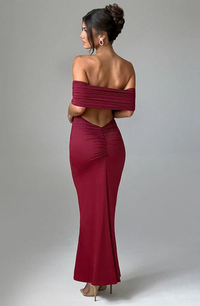 Azrya ™ | Elegante Rugloze Maxi Jurk