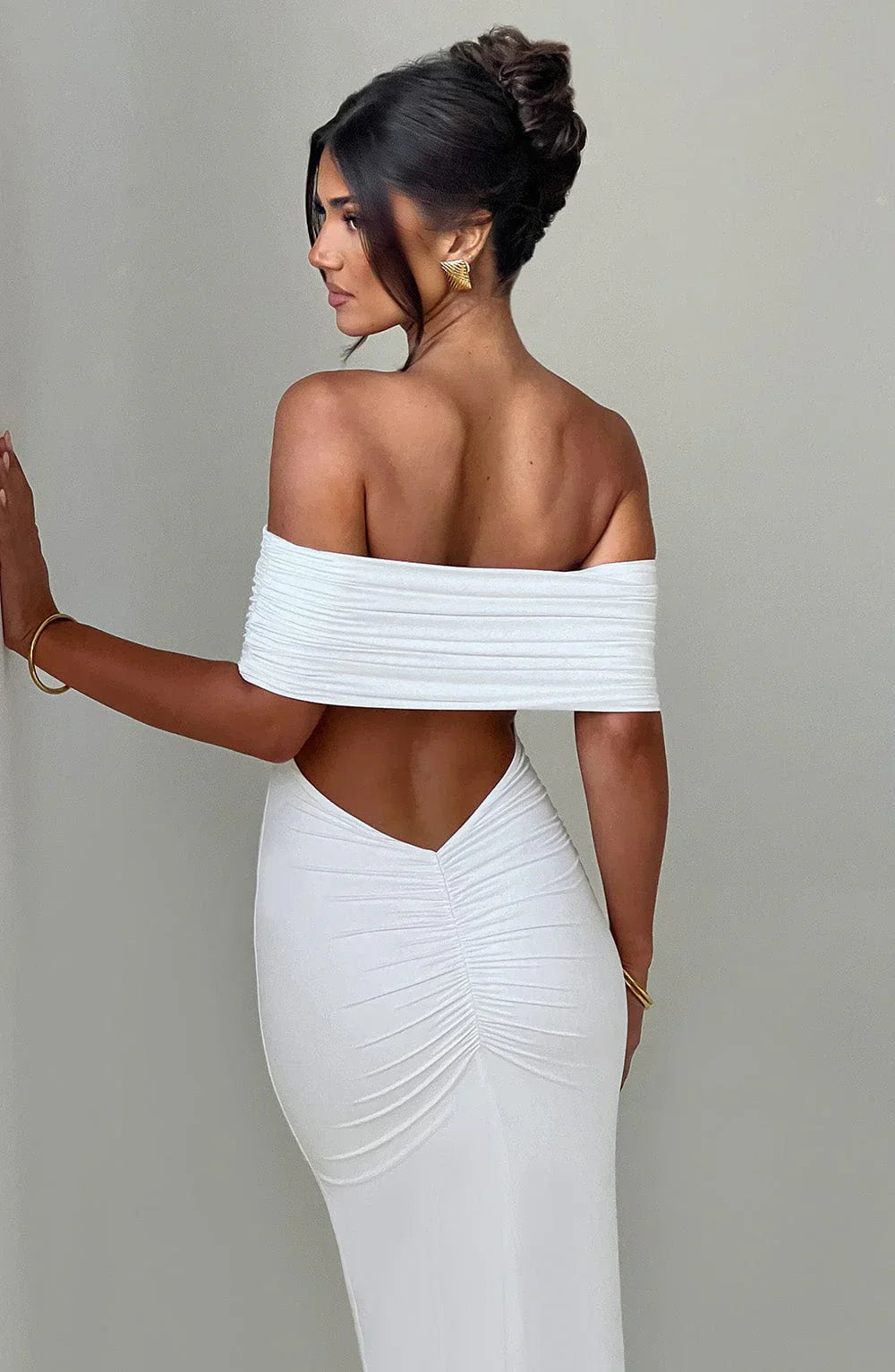 Azrya ™ | Elegante Rugloze Maxi Jurk