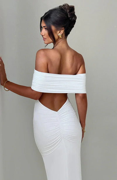 Azrya ™ | Elegante Rugloze Maxi Jurk
