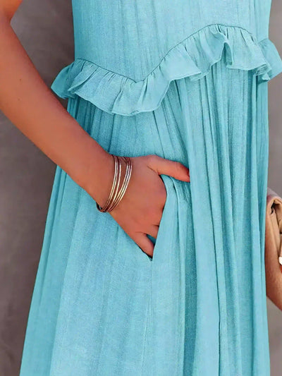 Sarah | Halter Ruffle Maxi Dress (Almost Sold Out)