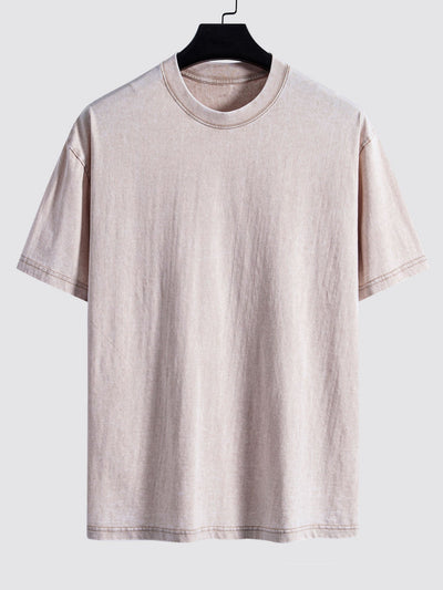 Basis Gewassen Versleten Drop Shoulder Oversized T-Shirt