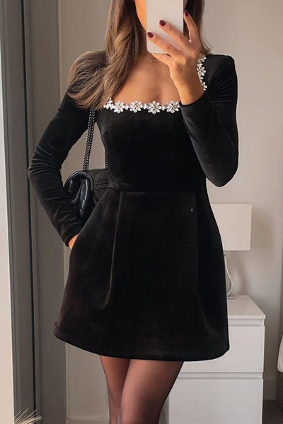 Barbara™ | Mini Fluwelen Jurk