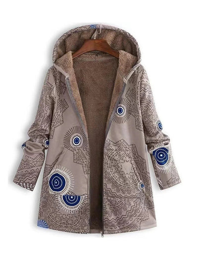 Chaqueta con capucha estilo boho chic